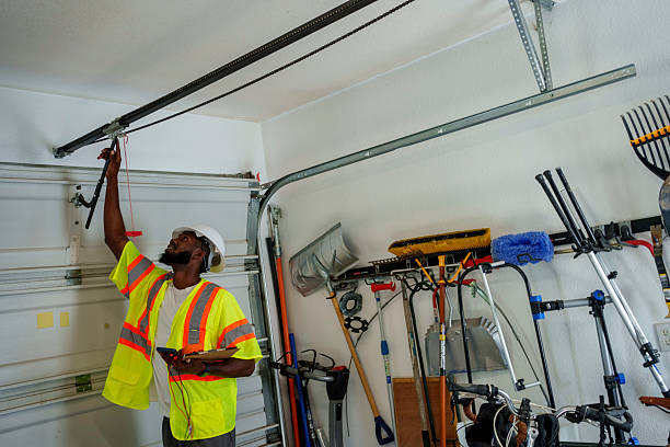Professional Garage Door Installation technician working in Harkers Island, NC